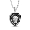 Thumbnail Image 2 of Men's Black Diamond Skull Shield Necklace 1/2 ct tw Stainless Steel & Black Ion Plating 24&quot;