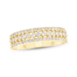 Adore Diamond Three-Row Anniversary Ring 1/2 ct tw 10K Yellow Gold