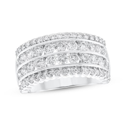 Adore Diamond Four-Row Anniversary Ring 1-7/8 ct tw 10K White Gold