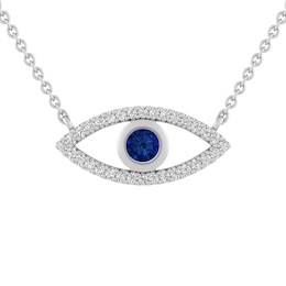 1/6 Ct. tw Diamond Color Stone Evil Eye Necklace