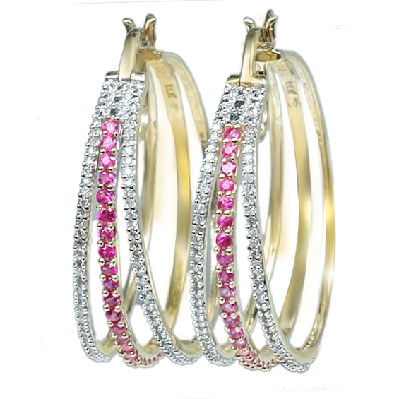 Triple Hoop Birthstone Earrings (1 Stone)