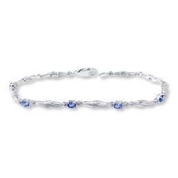 Tanzanite Bracelet Diamond Accents Sterling Silver