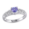Thumbnail Image 0 of Tanzanite Heart Ring 1/20 ct tw Diamonds Sterling Silver