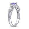 Thumbnail Image 1 of Tanzanite Heart Ring 1/20 ct tw Diamonds Sterling Silver