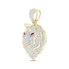 Thumbnail Image 2 of Men's Diamond & Lab-Created Ruby Tiger Charm 7/8 ct tw Round-cut 10K Yellow Gold