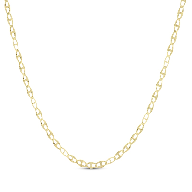 Main Image 1 of Diamond-Cut Solid Valentino Chain Necklace 2.4mm 14K Yellow Gold 20”