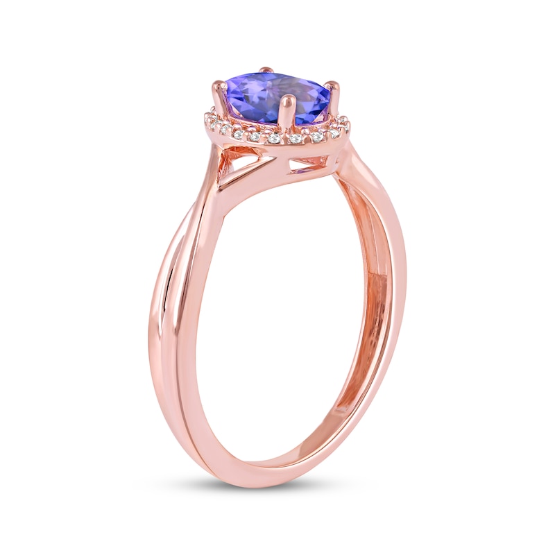 Oval-Cut Tanzanite & Diamond Ring 1/20 ct tw 10K Rose Gold | Kay Outlet