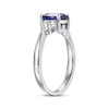 Thumbnail Image 2 of Cushion-Cut Blue Lab-Created Sapphire & White Lab-Created Sapphire Ring Sterling Silver