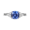 Thumbnail Image 3 of Cushion-Cut Blue Lab-Created Sapphire & White Lab-Created Sapphire Ring Sterling Silver