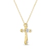 Thumbnail Image 2 of Multi-Diamond Center Cross Necklace 1/10 ct tw 10K Yellow Gold 18&quot;