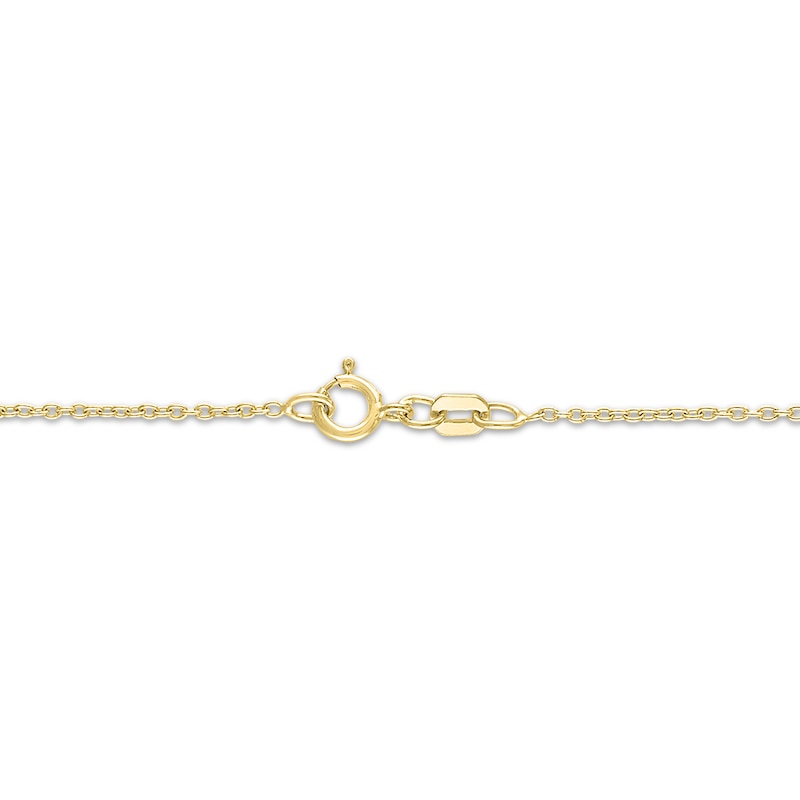 Main Image 4 of Multi-Diamond Center Cross Necklace 1/10 ct tw 10K Yellow Gold 18&quot;