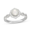 Thumbnail Image 1 of Neil Lane Cultured Akoya Pearl & Diamond Halo Engagement Ring 3/8 ct tw 14K White Gold