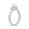 Thumbnail Image 2 of Neil Lane Cultured Akoya Pearl & Diamond Halo Engagement Ring 3/8 ct tw 14K White Gold