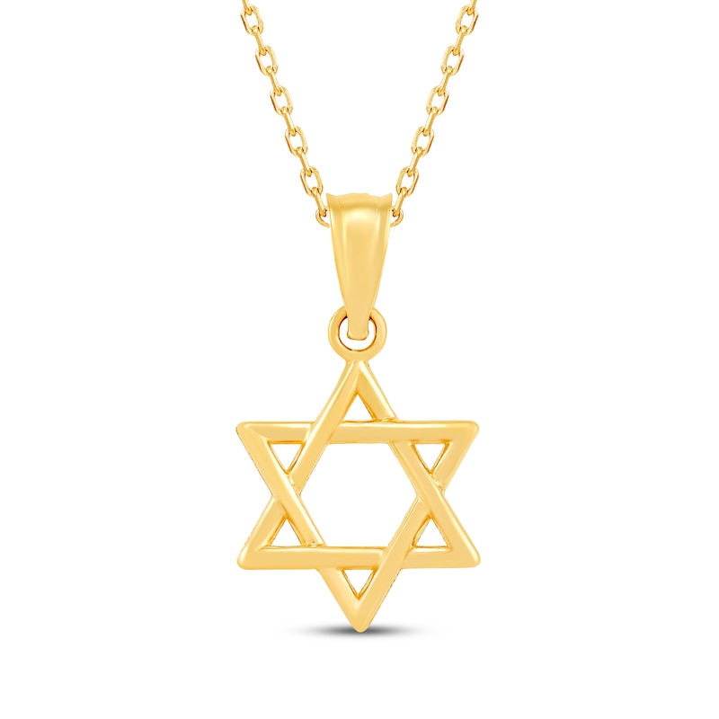 Main Image 1 of Star of David Necklace 14K Yellow Gold 18&quot;