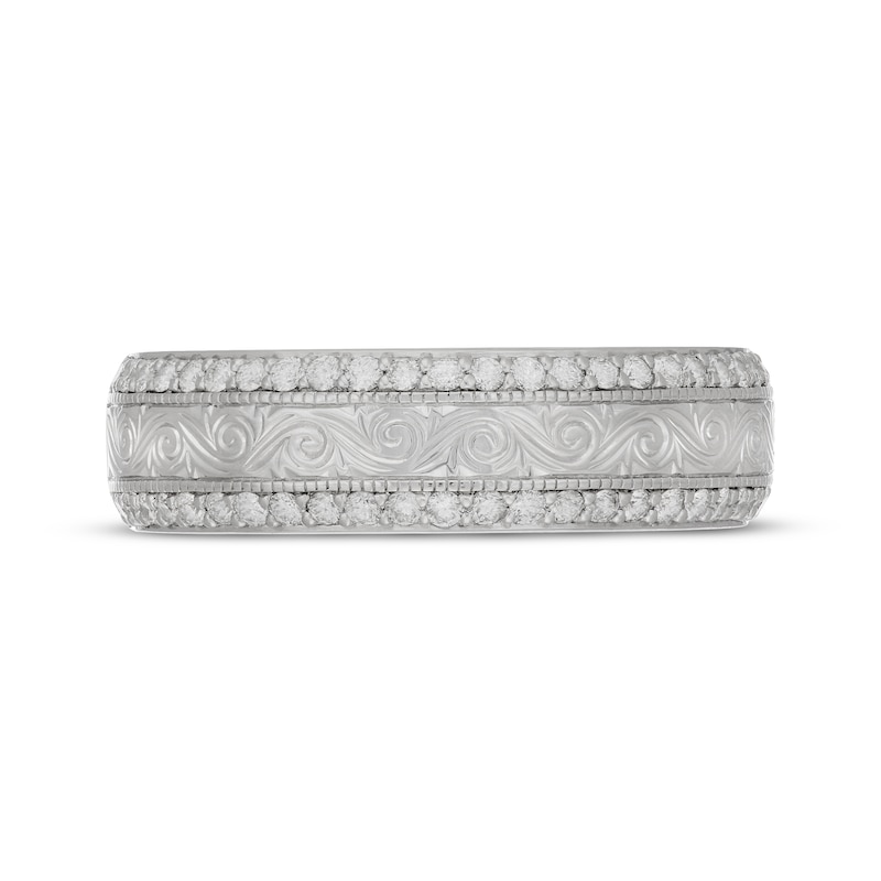 Main Image 3 of Neil Lane Men's Diamond Scrollwork Wedding Band 1/2 ct tw 14K White Gold