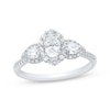 Thumbnail Image 1 of Oval-Cut & Pear-Shaped Diamond Three-Stone Ring 1 ct tw 14K White Gold