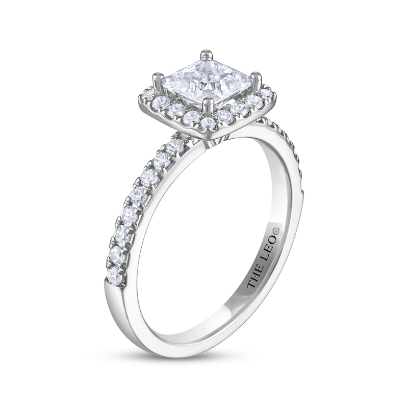 Main Image 2 of THE LEO Diamond Princess-Cut Halo Engagement Ring 1-3/8 ct tw 14K White Gold