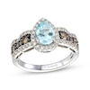 Thumbnail Image 0 of Le Vian Pear-Shaped Aquamarine Ring 3/4 ct tw Diamonds 14K Vanilla Gold