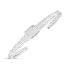 Thumbnail Image 2 of Multi-Diamond Textured Open Bangle Bracelet 1/6 ct tw Sterling Silver