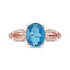 Thumbnail Image 2 of Oval-Cut London Blue Topaz & Diamond Ring 1/10 ct tw 10K Rose Gold