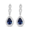 Thumbnail Image 0 of Pear-Shaped Tanzanite & White Lab-Created Sapphire Dangle Earrings Sterling Silver