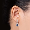 Thumbnail Image 1 of Pear-Shaped Tanzanite & White Lab-Created Sapphire Dangle Earrings Sterling Silver