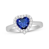 Thumbnail Image 0 of Heart-Shaped Tanzanite & White Lab-Created Sapphire Ring Sterling Silver
