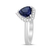 Thumbnail Image 1 of Heart-Shaped Tanzanite & White Lab-Created Sapphire Ring Sterling Silver