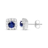 Thumbnail Image 0 of Tanzanite & White Lab-Created Sapphire Stud Earrings Sterling Silver