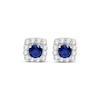 Thumbnail Image 1 of Tanzanite & White Lab-Created Sapphire Stud Earrings Sterling Silver