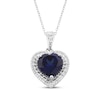 Thumbnail Image 0 of Heart-Shaped Tanzanite & White Lab-Created Sapphire Necklace Sterling Silver 18"