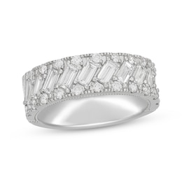 Neil Lane Artistry Baguette & Round-Cut Lab-Created Diamond Anniversary Ring 1-1/2 ct tw 14K White Gold