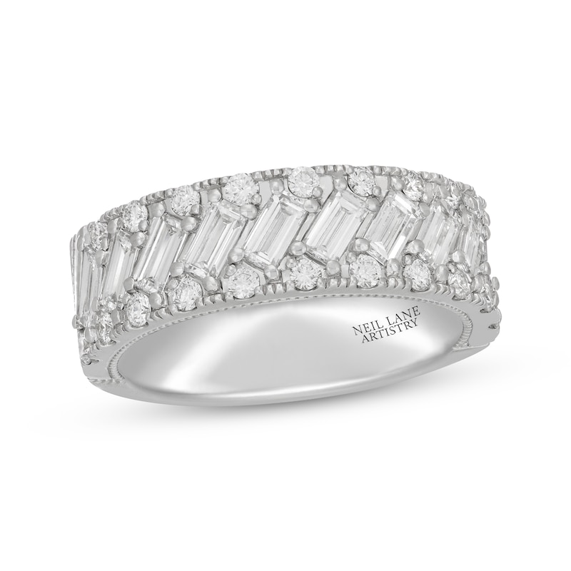 Neil Lane Artistry Baguette & Round-Cut Lab-Created Diamond Anniversary Ring 1-1/2 ct tw 14K White Gold