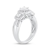 Thumbnail Image 2 of Princess-Cut Diamond Three-Stone Halo Engagement Ring 1 ct tw 14K White Gold