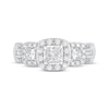 Thumbnail Image 3 of Princess-Cut Diamond Three-Stone Halo Engagement Ring 1 ct tw 14K White Gold