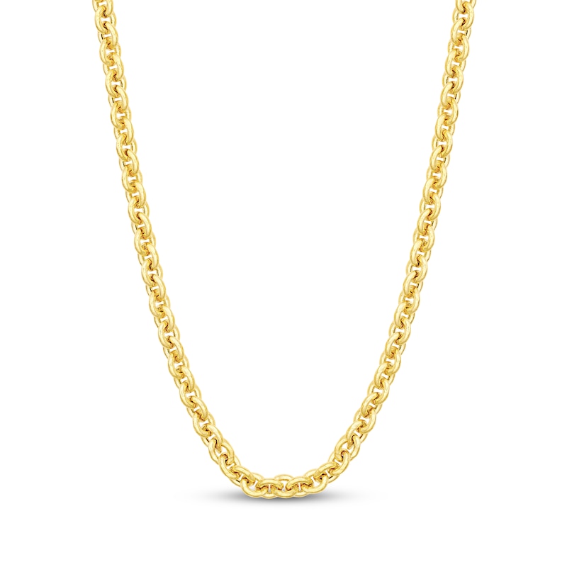 Main Image 1 of Semi-Solid Cable Chain Necklace 5mm 14K Yellow Gold 20&quot;