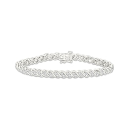 Diamond Swirl Link Bracelet 2 ct tw 10K White Gold 7.25&quot;