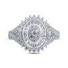 Thumbnail Image 4 of Multi-Diamond Center Oval Halo Engagement Ring 1 ct tw 14K White Gold