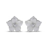 Thumbnail Image 2 of White Lab-Created Sapphire & Mother-of-Pearl Flower Stud Earrings Sterling Silver