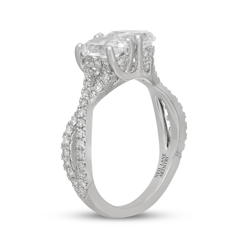 Main Image 2 of Neil Lane Artistry Oval-Cut & Pear-Shaped Lab-Grown Diamond Toi et Moi Engagement Ring 1-7/8 ct tw 14K White Gold