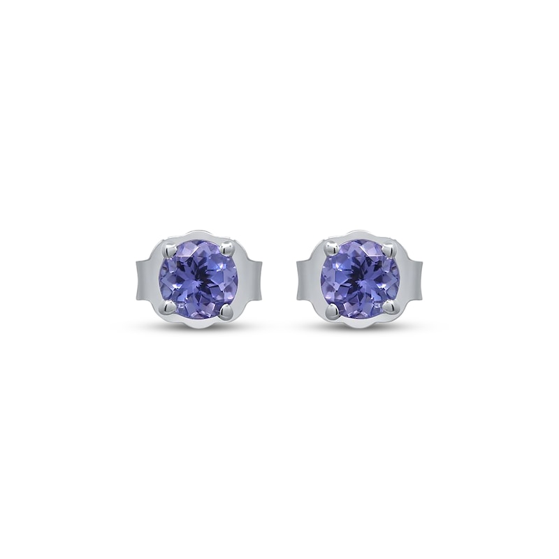 Main Image 2 of Tanzanite Solitaire Stud Earrings Sterling Silver