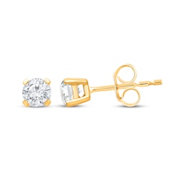 KAY Lab-Grown Diamonds Round-Cut Solitaire Stud Earrings 1/3 ct tw 10K Yellow Gold (I/SI2)