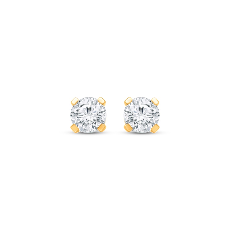 Main Image 2 of Lab-Grown Diamonds by KAY Round-Cut Solitaire Stud Earrings 1/3 ct tw 10K Yellow Gold (I/SI2)