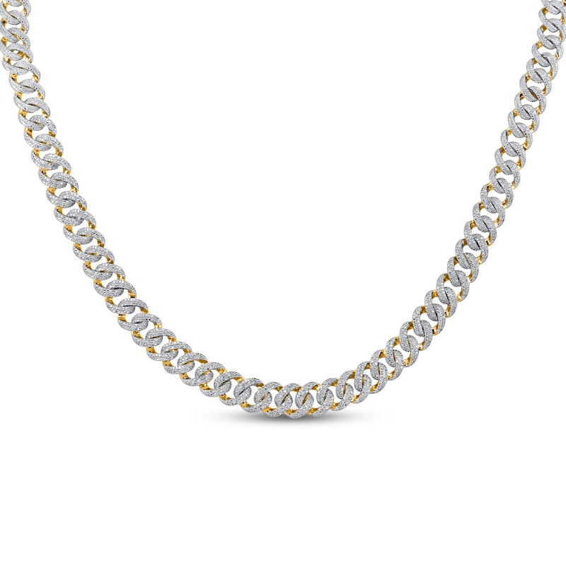 Main Image 1 of Diamond Curb Chain Necklace 3 ct tw 10K Yellow Gold 24&quot;