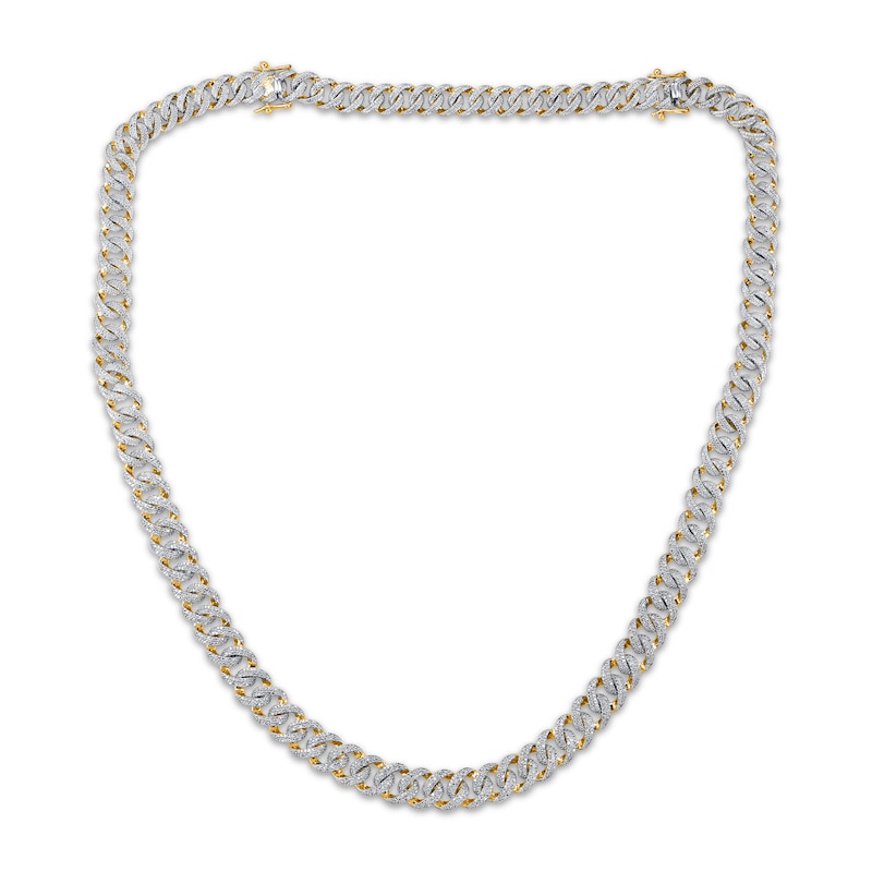 Main Image 2 of Diamond Curb Chain Necklace 3 ct tw 10K Yellow Gold 24&quot;