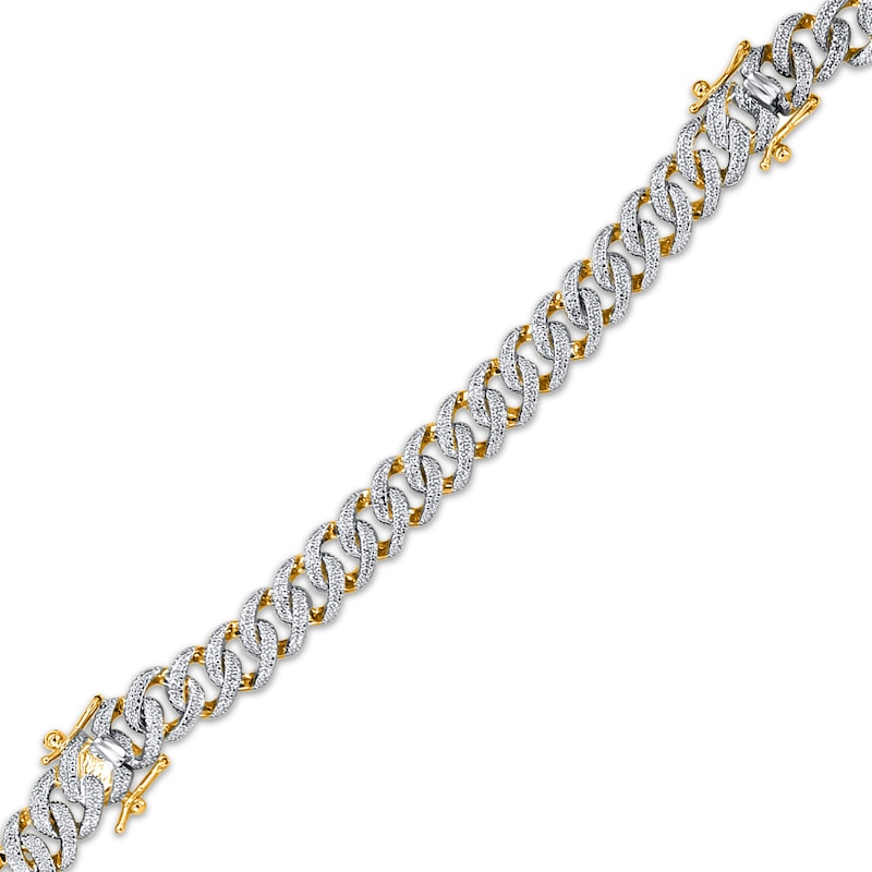 Main Image 3 of Diamond Curb Chain Necklace 3 ct tw 10K Yellow Gold 24&quot;