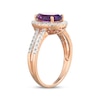 Thumbnail Image 2 of Oval-Cut Amethyst & Diamond Halo Ring 1/3 ct tw 10K Rose Gold