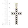 Thumbnail Image 3 of Men's Black & White Diamond Squares Cross Charm 1 ct tw 10K Yellow Gold