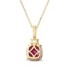 Thumbnail Image 3 of Cushion-Cut Lab-Created Ruby & White Lab-Created Sapphire Necklace 18K Yellow Gold-Plated Sterling Silver 18&quot;