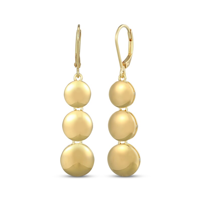 Main Image 1 of Disc Drop Earrings 18K Yellow Gold-Plated Sterling Silver